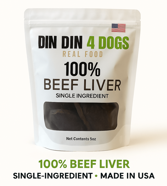 100% Beef Liver Dog Treats, 5 Ounce Bag, Single Ingredient, High Protein